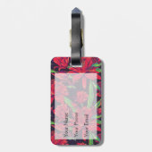 Blumen-und der Kolibri-| Monogramm Gepäckanhänger (Rückseite vertikal)