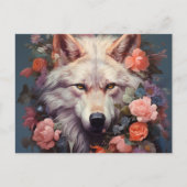 Blumen und der Wolf Postkarte (Vorderseite)