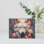 Blumen und der Wolf Postkarte (Stehend Vorderseite)