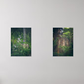 Blumen und ein Baumstumpf im Sommer Wald Bilderwand Sets (Vorderseite)