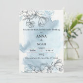 Blumen und elegante Hochzeitseinladung Ankündigung (Stehend Vorderseite)