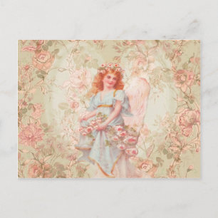 Blumen und Engel Vintage Collage Postkarte