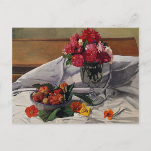Blumen und Erdbeeren von Felix Vallotton, Postkarte