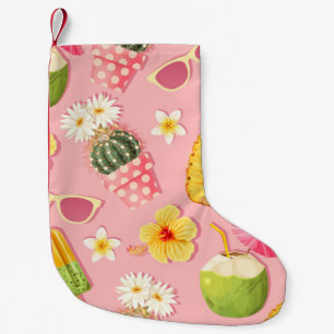 Blumen und exotische Früchte vintage nahtloses Mus Kleiner Weihnachtsstrumpf