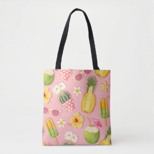 Blumen und exotische Früchte vintage nahtloses Mus Tasche