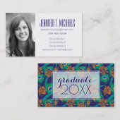 Blumen und Federn des Foto-Abschluss-| Telefonnummerkarte (Vorne/Hinten)