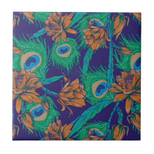 Blumen und Federn Fliese