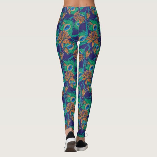 Blumen und Federn Leggings (Rückseite)