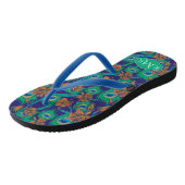 Blumen und Federn | Monogramm Badesandalen (Schrägansicht)