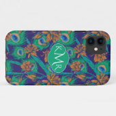 Blumen und Federn | Monogramm Case-Mate iPhone Hülle (Rückseite (Horizontal))