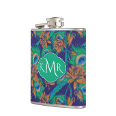 Blumen und Federn | Monogramm Flachmann (Links)