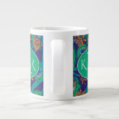 Blumen und Federn | Monogramm Jumbo-Tasse (Rückseite)