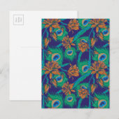 Blumen und Federn Postkarte (Vorne/Hinten)