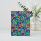 Blumen und Federn Postkarte (Stehend Vorderseite)