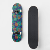 Blumen und Federn Skateboard (Vorderseite)
