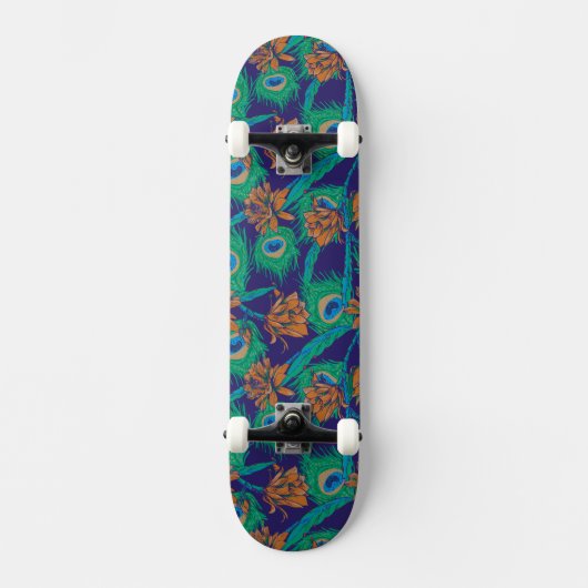 Blumen und Federn Skateboard (Vorderseite)