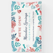 Blumen- und Foliage Pet Druckmuster Wiederöffnen Banner (Vertikal)