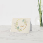 Blumen und Folien in Goldrahmen Dankeskarte (Vorderseite)