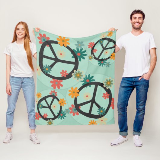 Blumen- und Friedensdecke Fleecedecke (Beispiel)