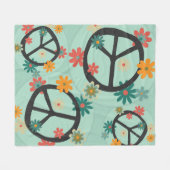Blumen- und Friedensdecke Fleecedecke (Vorderseite (Horizontal))