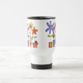 Blumen- und Froschreise-Tasse Reisebecher (Mittel)