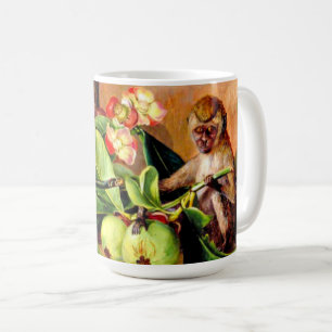 Blumen und Früchte der Mangostane; Singapur-Affe Kaffeetasse