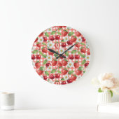 Blumen und Früchte Große Wanduhr (Zuhause)