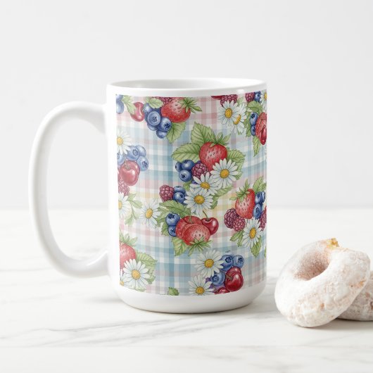 Blumen und Früchte Kaffeetasse (Mit Donut)