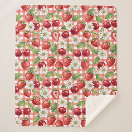 Blumen und Früchte Sherpadecke (Vorderseite)