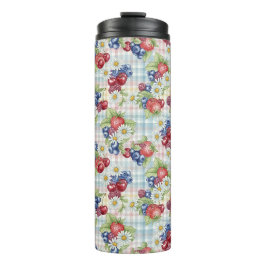 Blumen und Früchte Thermosbecher
