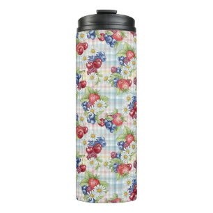 Blumen und Früchte Thermosbecher
