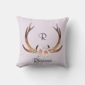 Blumen und Geweihe Kissen (Vorderseite)