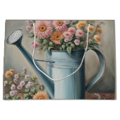 Blumen und Gießkanne Große Geschenktüte (Vorderseite)