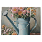 Blumen und Gießkanne Große Geschenktüte (Rückseite)