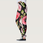 Blumen und Glamour Nahtlose Muster farbig Leggings (Links)