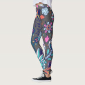 Blumen und Glamour Nahtlose Muster Frühjahr Niedli Leggings (Links)