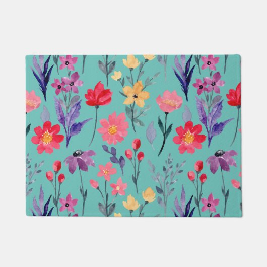 Blumen und Glamour Nahtlose Muster Fußmatte (Vorderseite)