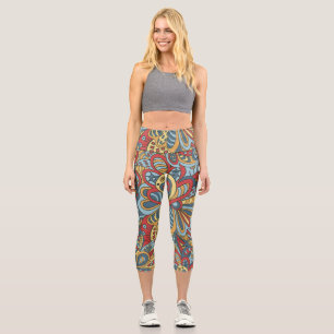 Blumen und Glamour Nahtlose Muster Mode Niedlich Capri Leggings