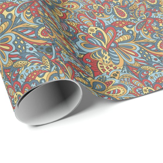 Blumen und Glamour Nahtlose Muster Mode Niedlich Geschenkpapier (Rolleneckpunkt)