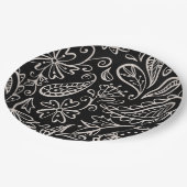 Blumen und Glamour Nahtlose Muster Moderne Niedlic Pappteller (Schrägansicht)