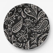 Blumen und Glamour Nahtlose Muster Moderne Niedlic Pappteller (Vorderseite)