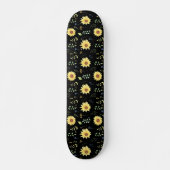 Blumen und Glamour Nahtloses Muster Frühjahr Skateboard (Vorne)