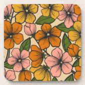 Blumen und Glamour Nahtloses Muster Getränkeuntersetzer (Vorderseite)