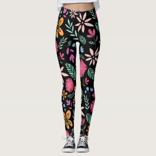 Blumen und Glamour Nahtloses Muster Natürlich Leggings