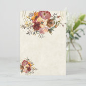 Blumen und Gold Blankofeier Einladung (Stehend Vorderseite)