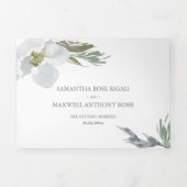 Blumen und Grün in einer Hochzeitsreise Dreifach Gefaltete Einladung (Cover)