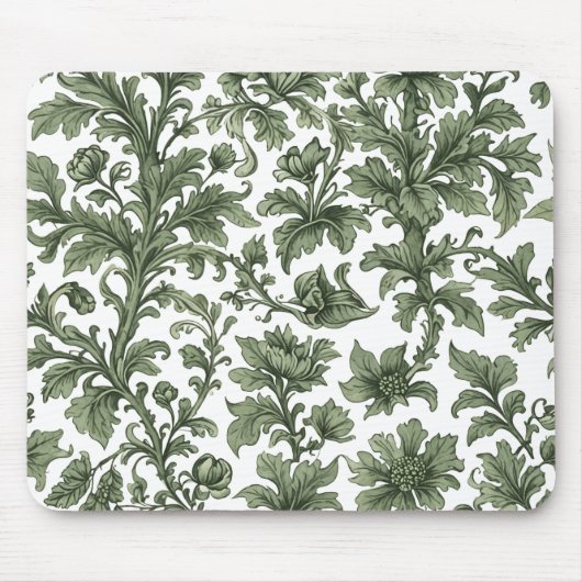 Blumen und grüne Blätter Mousepad (Vorne)