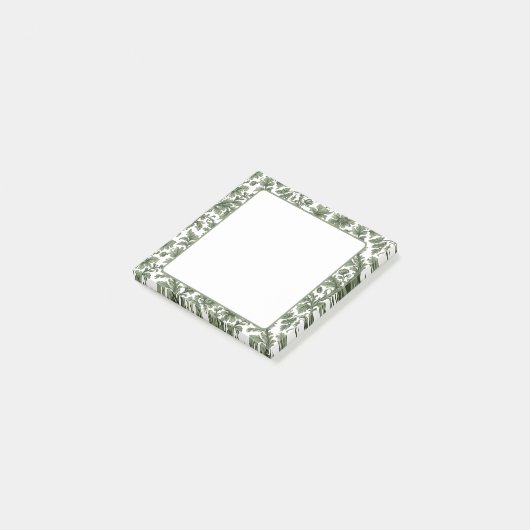 Blumen und grüne Blätter Post-it Klebezettel (angewinkelt)