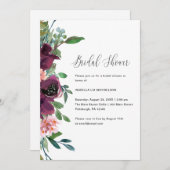Blumen und Grüne Brautdusche Einladung (Vorne/Hinten)