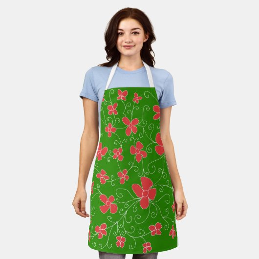 Blumen und grüne Schürze (Getragen)